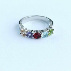 Multi gemstone ring sterling silver size 7 🆕